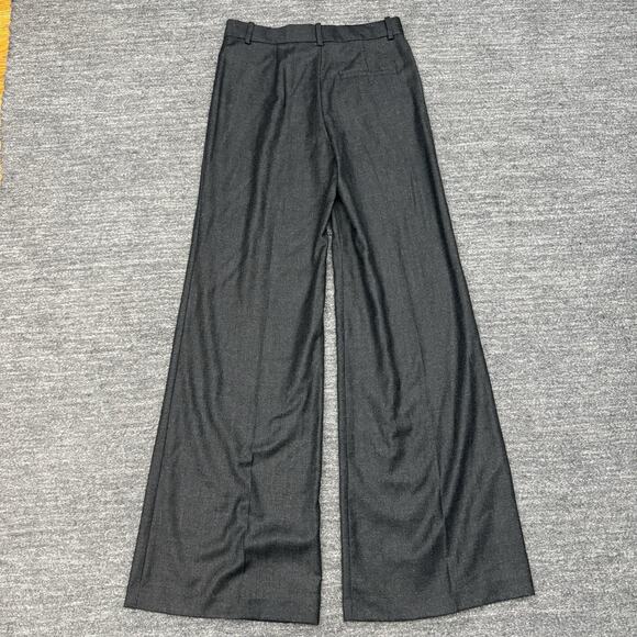Theory Pants Women 6 Gray Wide Leg Sleek Flannel Career Office Business Terena - Picture 2 of 12